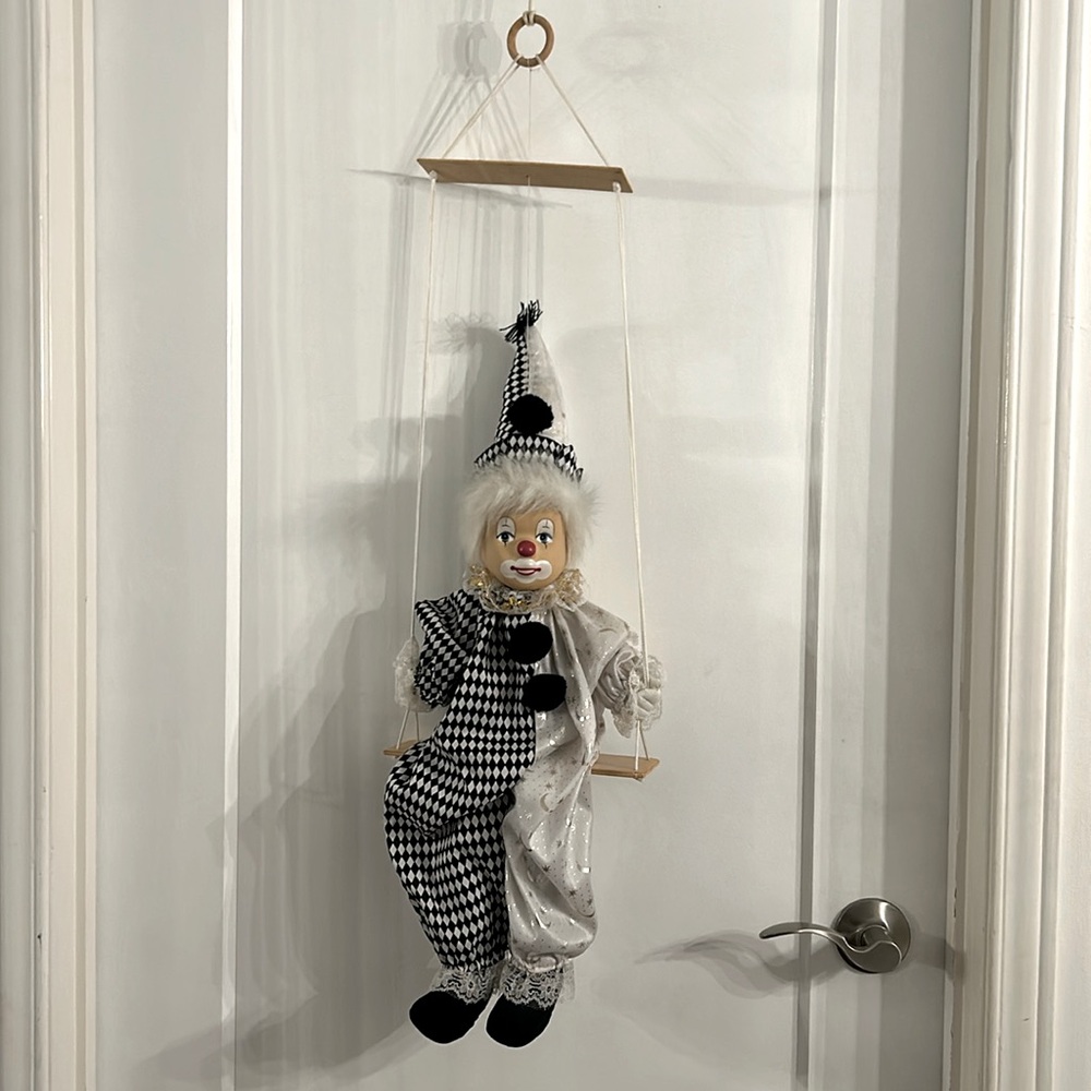 Ceramic Clown on a Swing
